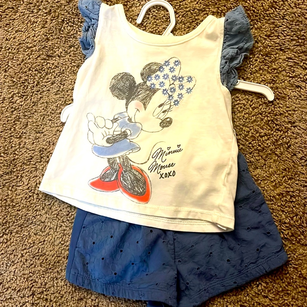 2 Piece Minnie Mouse Set Toddler Girl 24 months